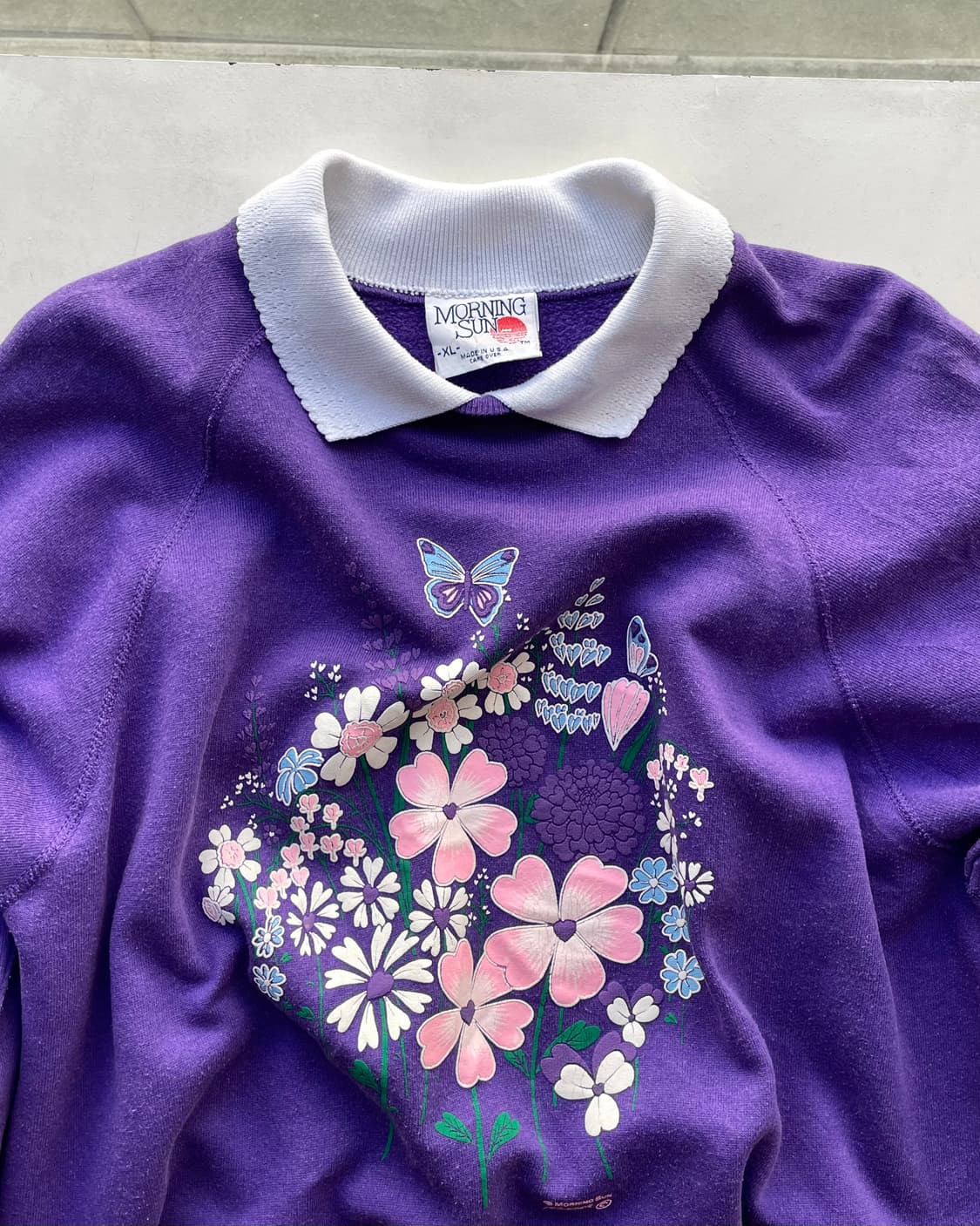 90s USA Morning Sun collar Sweatshirt 🪻 상품이미지9