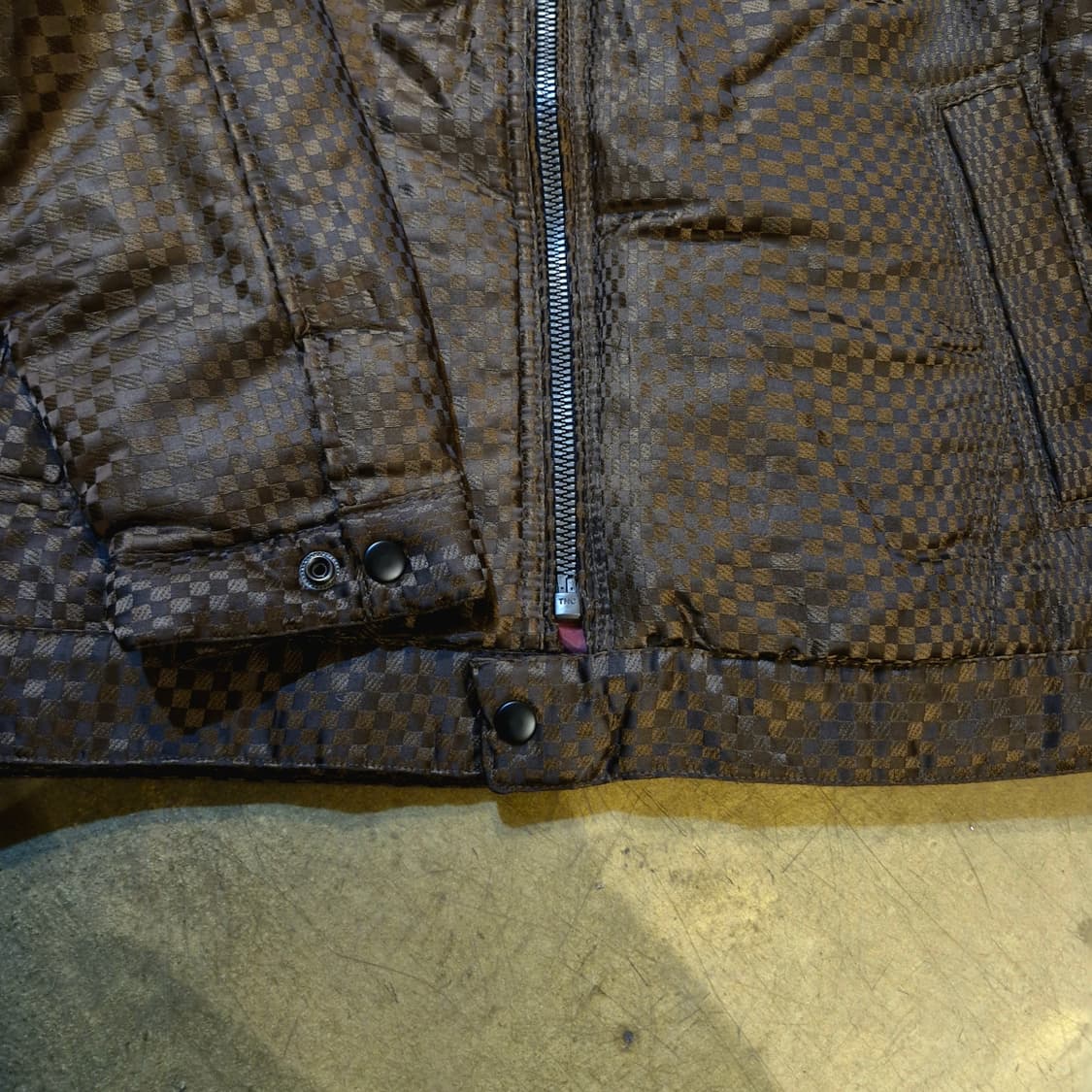 JPN 빈티지 브라운 체크 퍼 패딩 자켓 S~M 상품이미지3