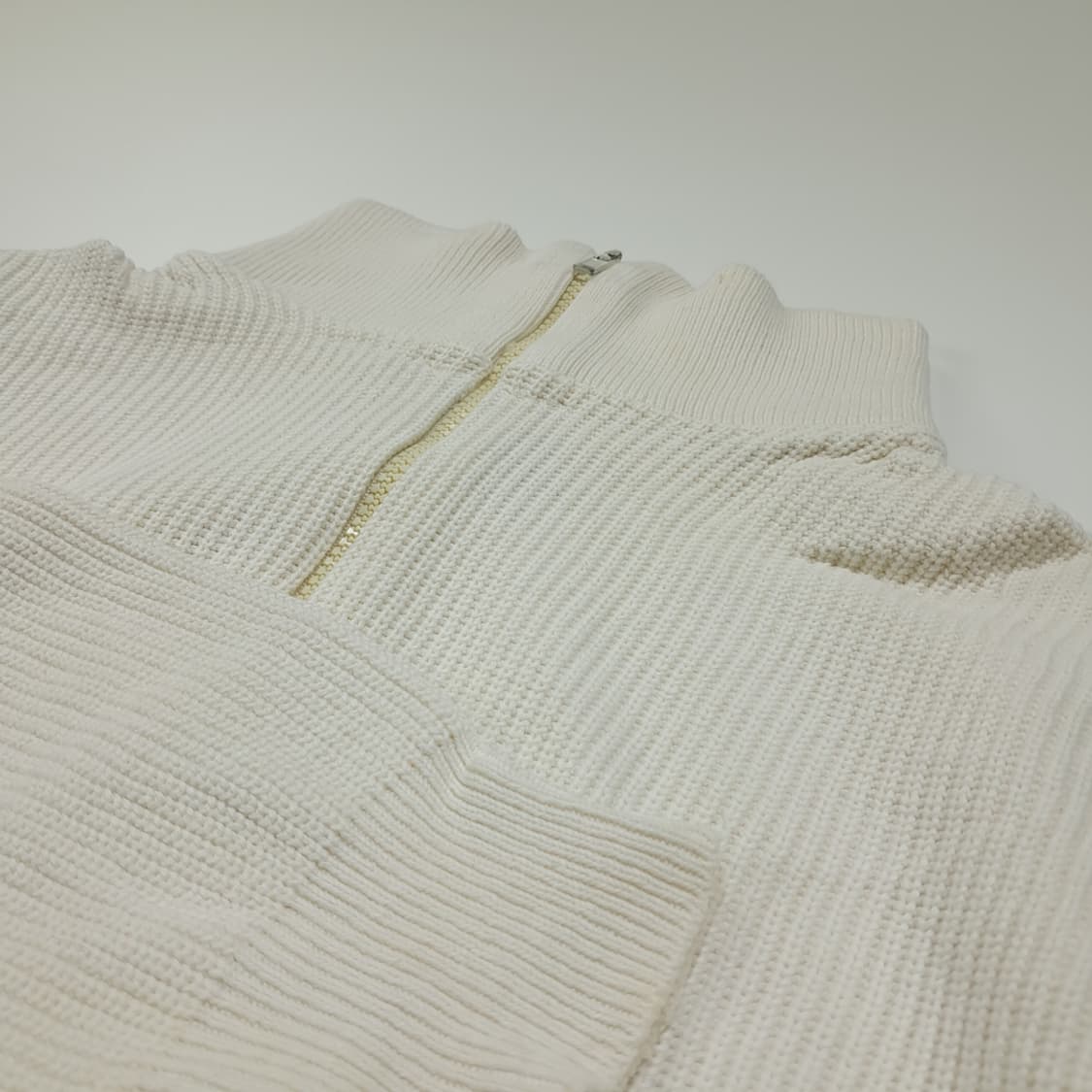 CL355 L 엘엘빈 80s 미국판 아이보리 집업 니트 스웨터 상품이미지4