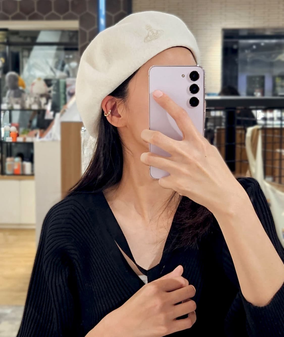 비비안웨스트우드 베레모 화이트 모자 상품이미지1