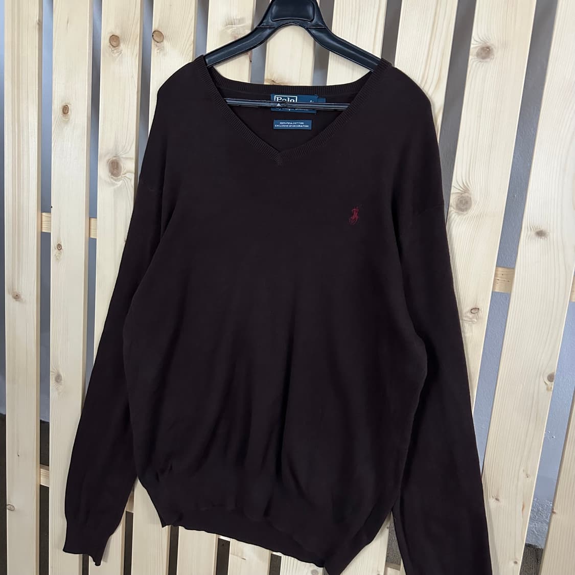 (L) 폴로 랄프로렌 딥브라운 브이넥 니트 스웨터 상품이미지2