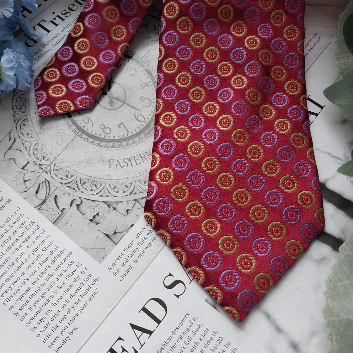 알테아 실크 와인 자카드 패턴 넥타이 9.5cm A+등급 K1437
 상품이미지5