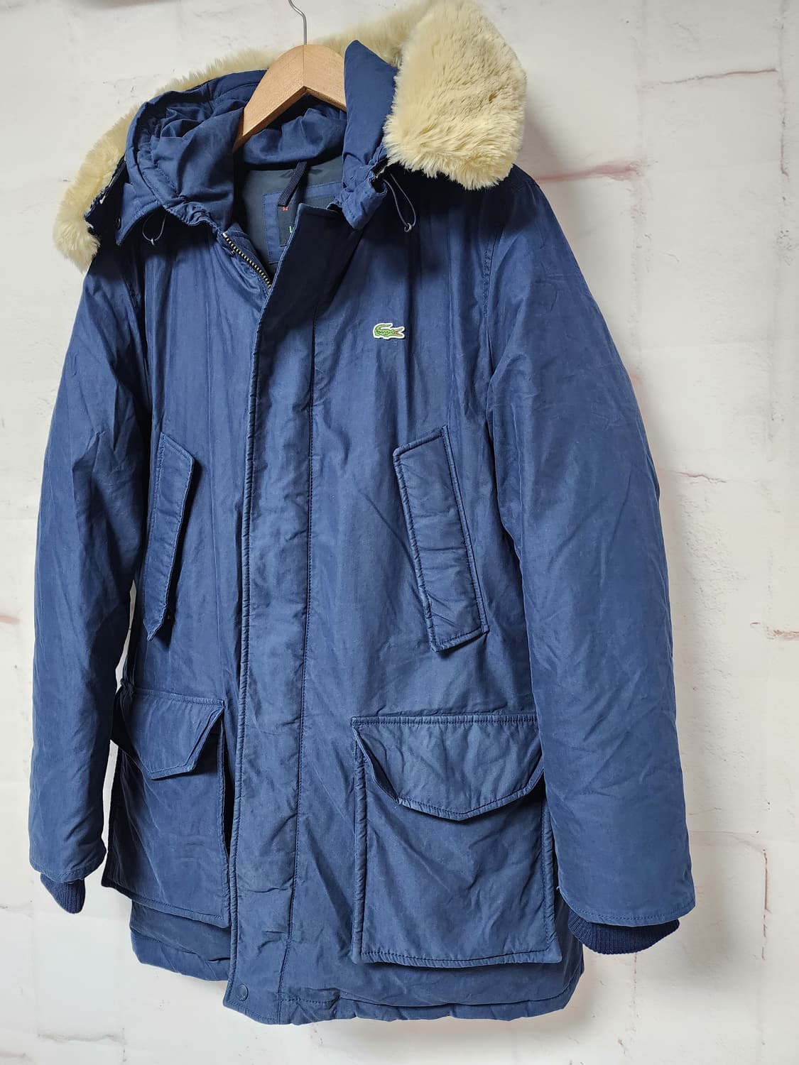 라코스테 네이비 후드 퍼 패딩 점퍼 상품이미지2