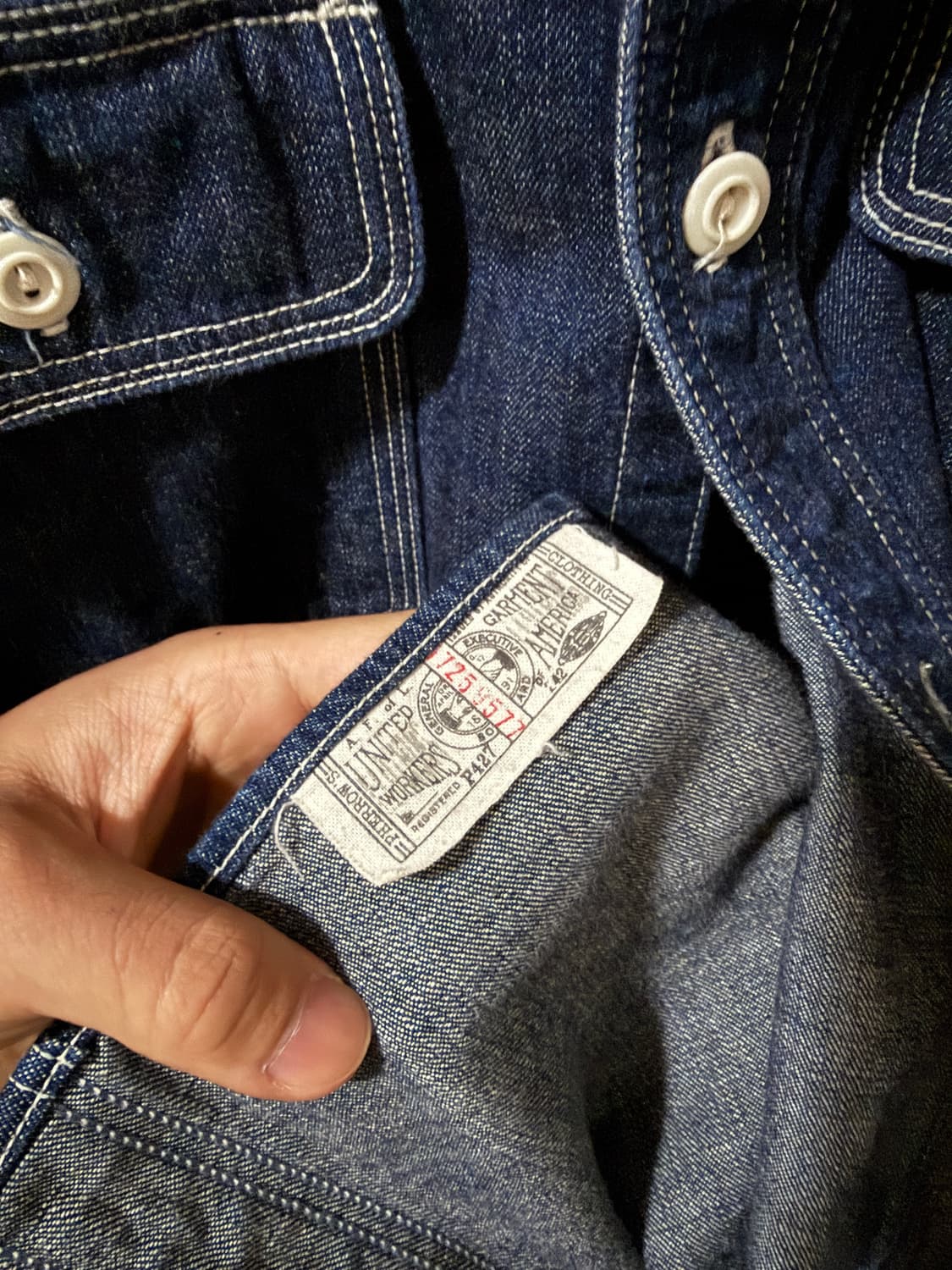 페로우즈 770WS 샴브레이 셔츠 데님 색상 M사이즈 상품이미지4