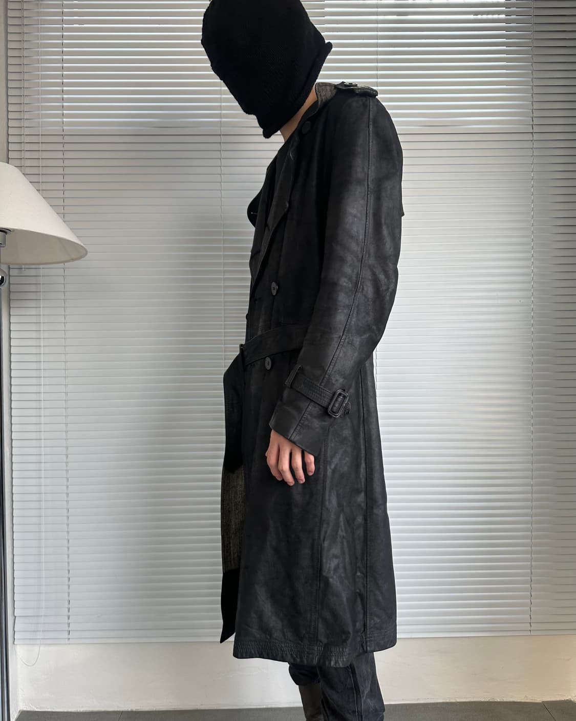 아이작 세럼 초기 아카이브 워싱 레더 코트 상품이미지3