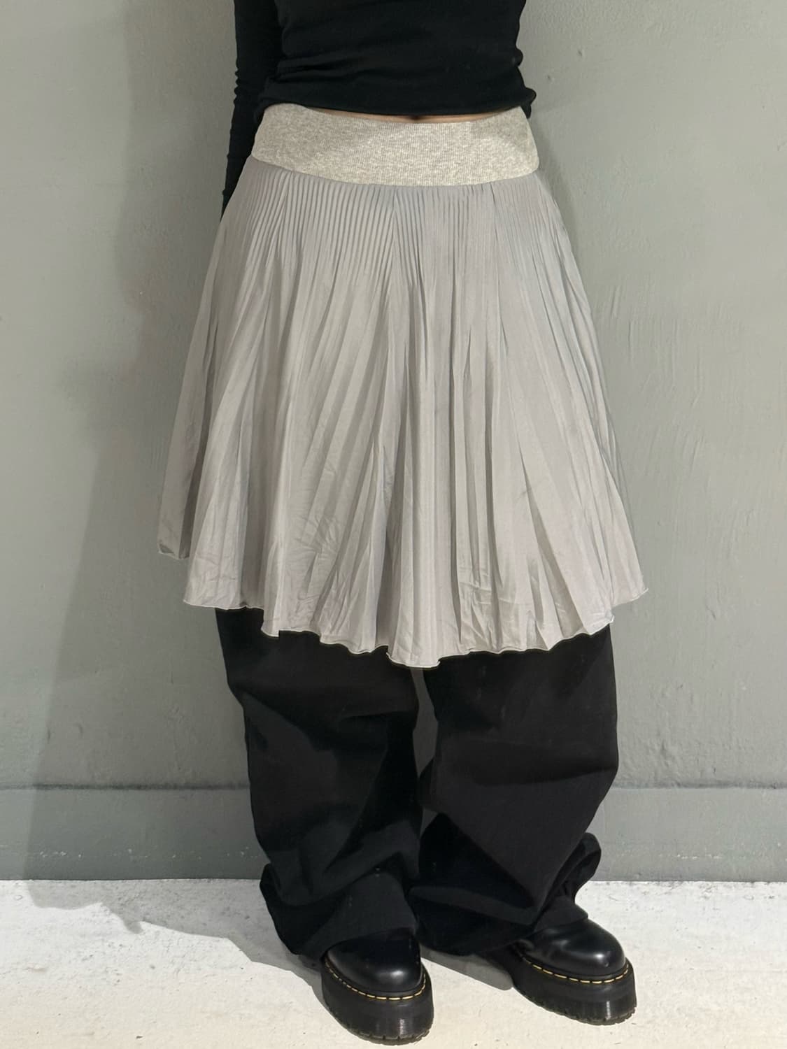 banding detail pleats skirt 상품이미지1