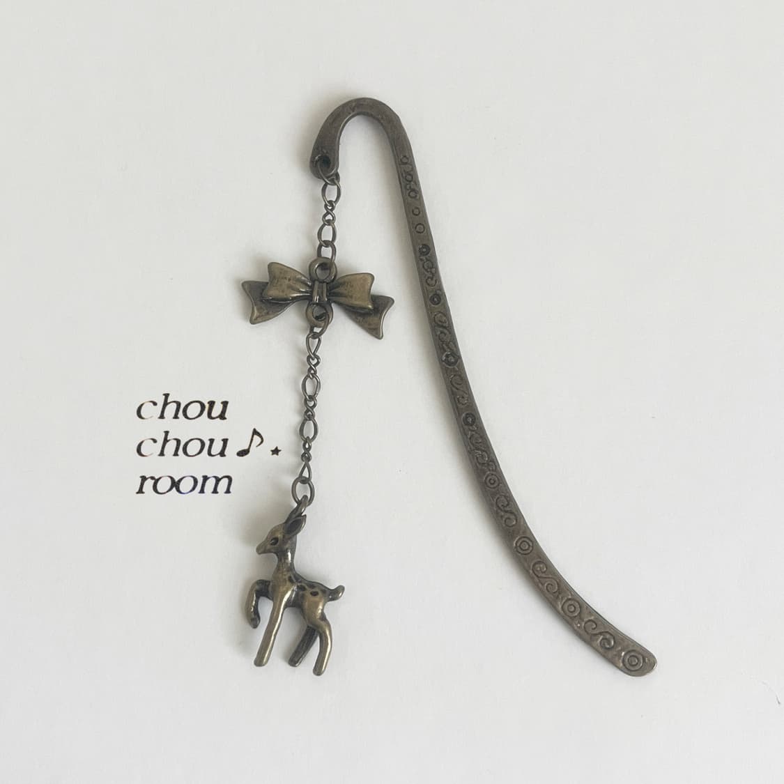 메탈 펜던트 책갈피 ⊰ribbon deer⊱ bookmark 상품이미지3