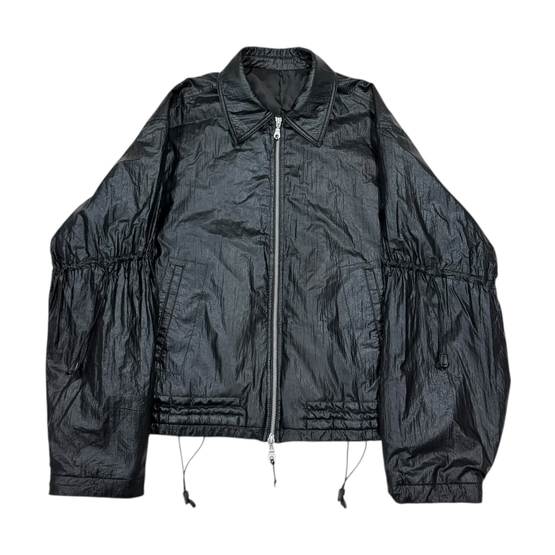 COOR 쿠어 액티브 드로스트링 포인티드 집업 자켓 블랙 M 상품이미지1