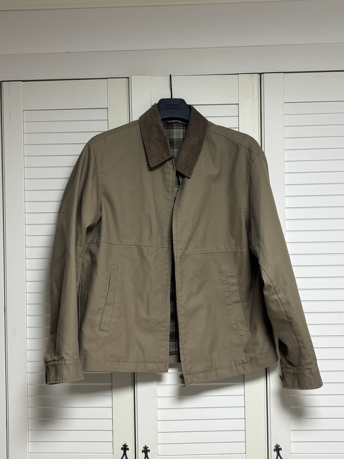 유니클로 숏 블루종 집업 자켓 브라운 상품이미지2