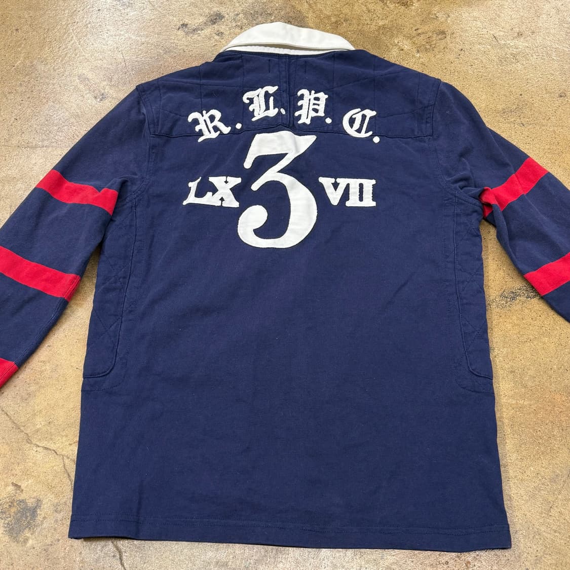 폴로 랄프로렌 네이비 레드 카라 긴팔 티셔츠 상품이미지4