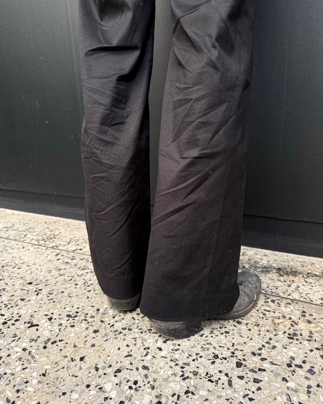Black Wide Flare Slacks 상품이미지5