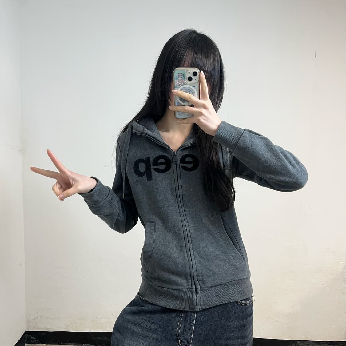 Jeep grey hoodie zip-up 상품이미지2