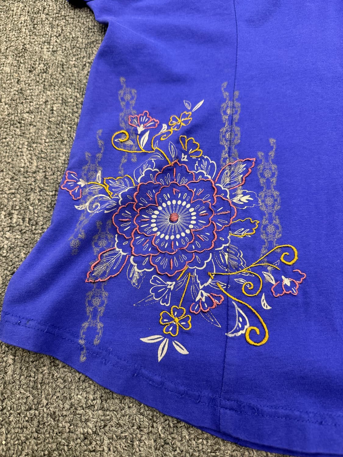 OS) Ozz Oneste 빈티지 레이스 자수 반팔티셔츠 상품이미지4