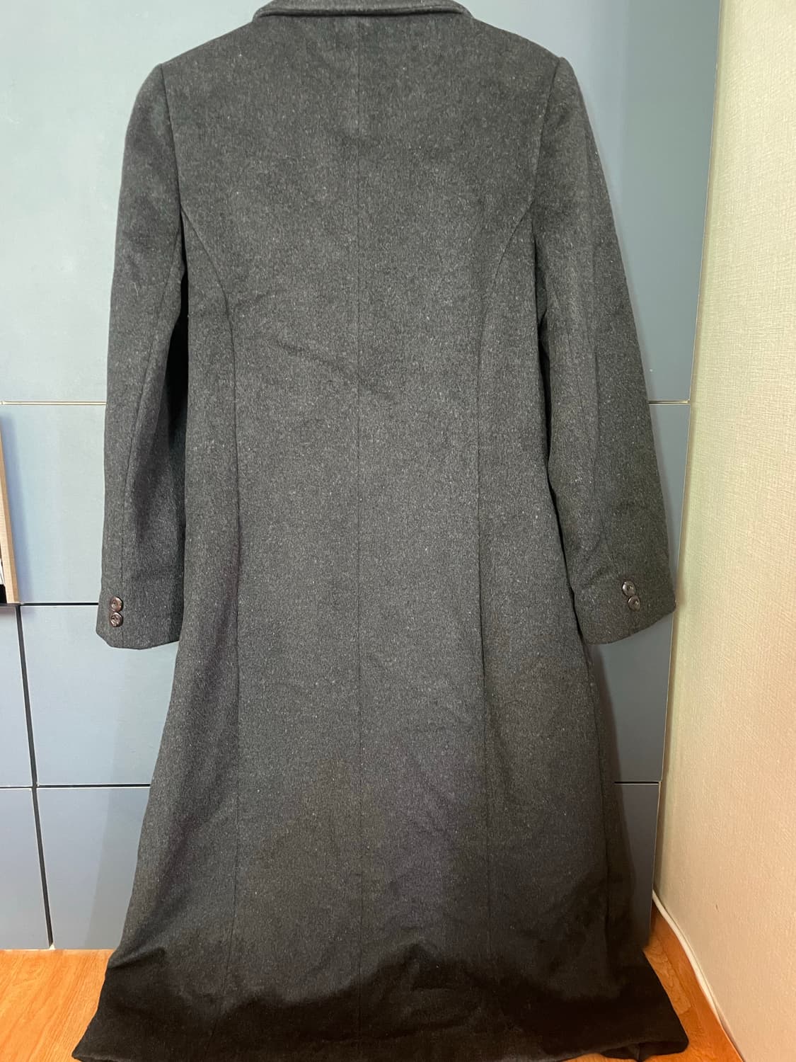 다크 그레이 맥시롱 갸루 그런지 롱코트 상품이미지4