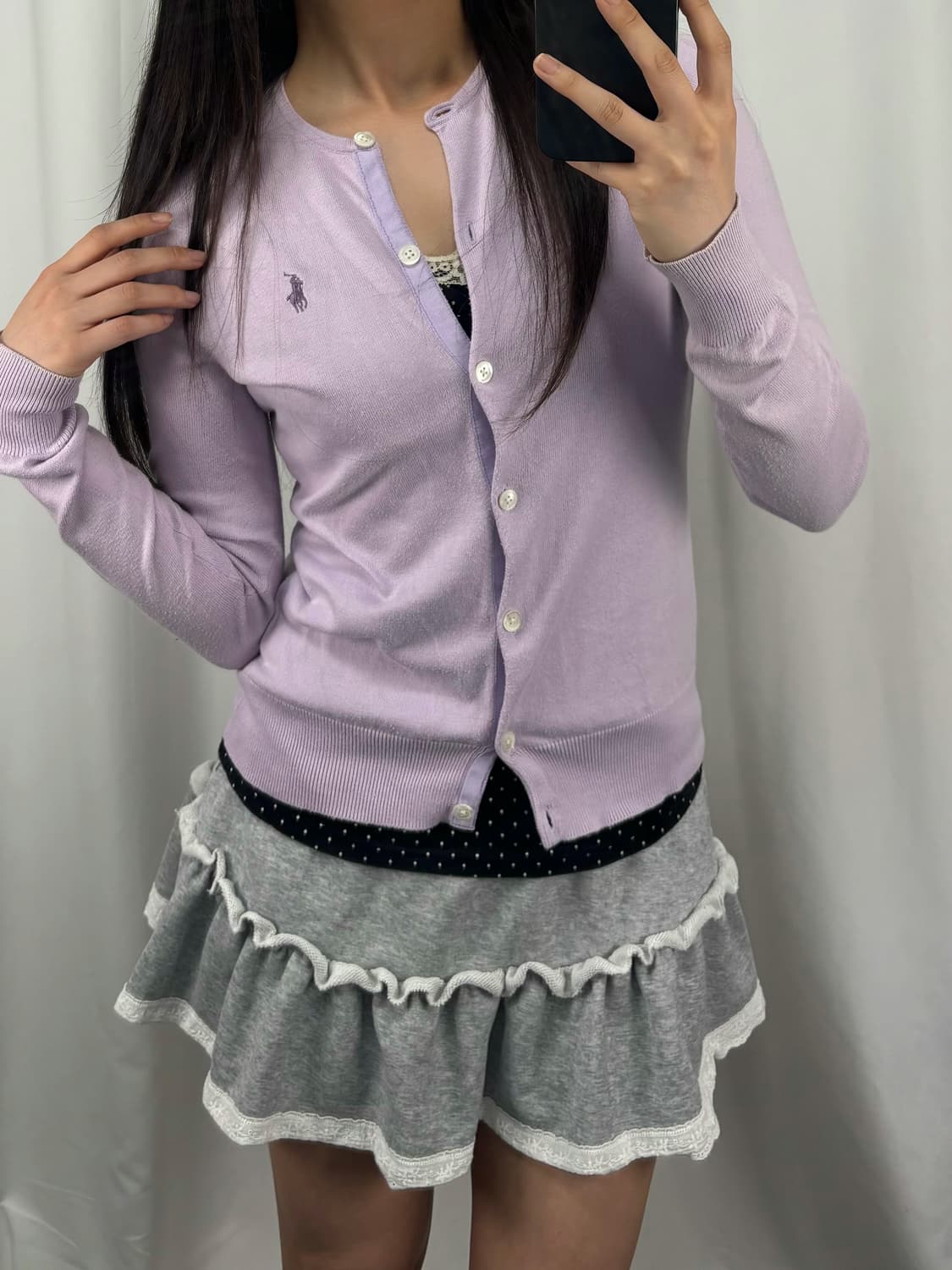 폴로 피마코튼 퍼플 가디건 상품이미지1