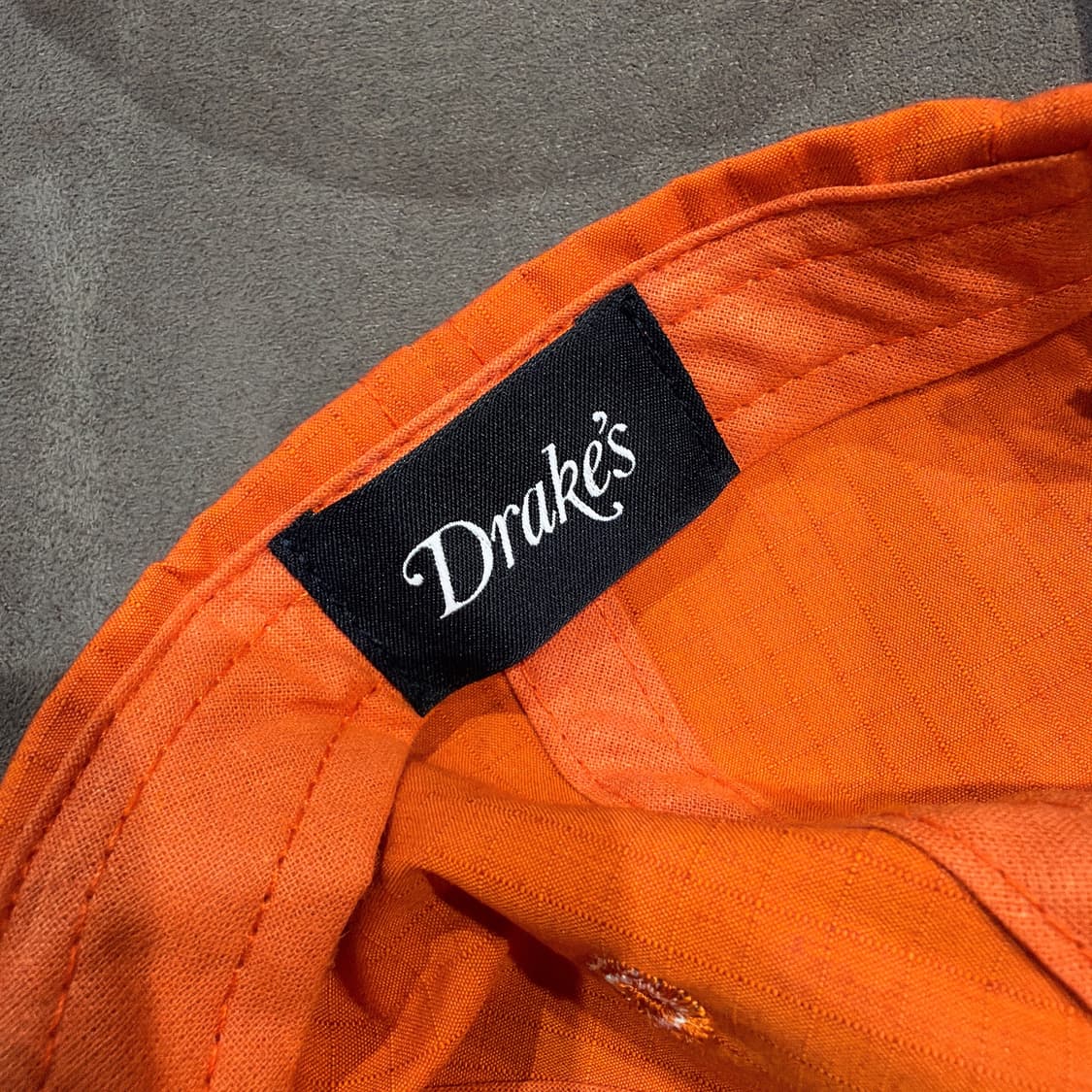 (정품/새상품) Drake's 드레익스 남성 오렌지 립스탑 베이스볼 캡 상품이미지4