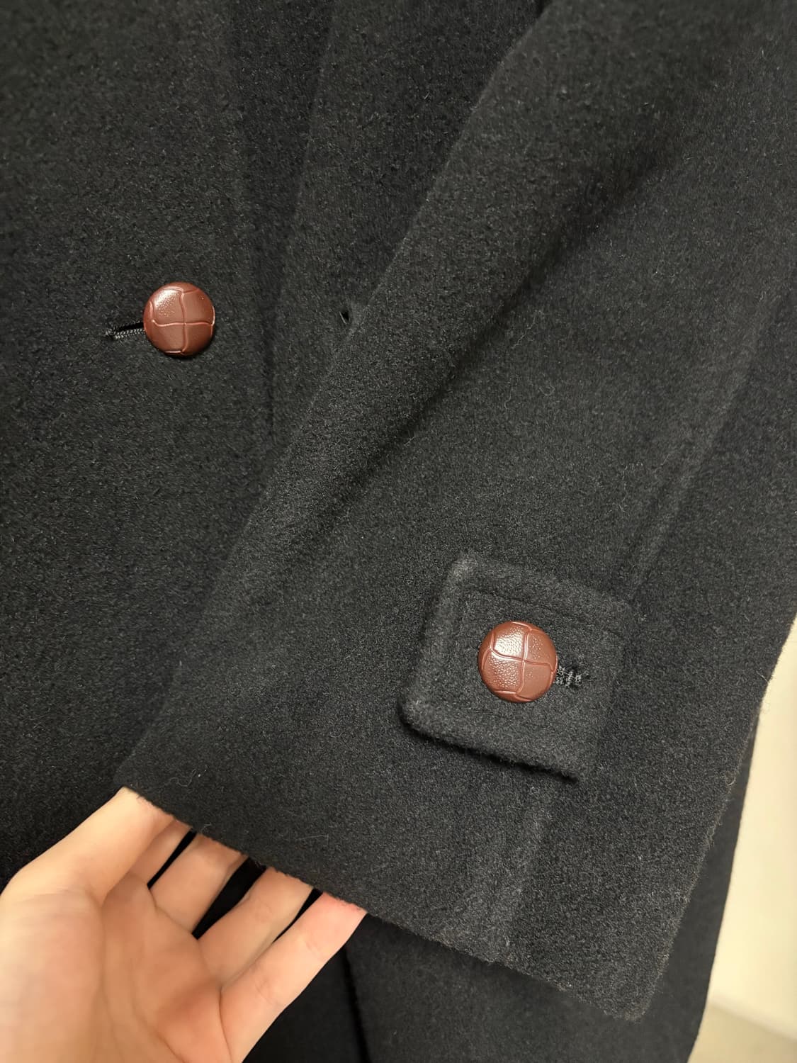 빈티지 버튼 울 코트 상품이미지6