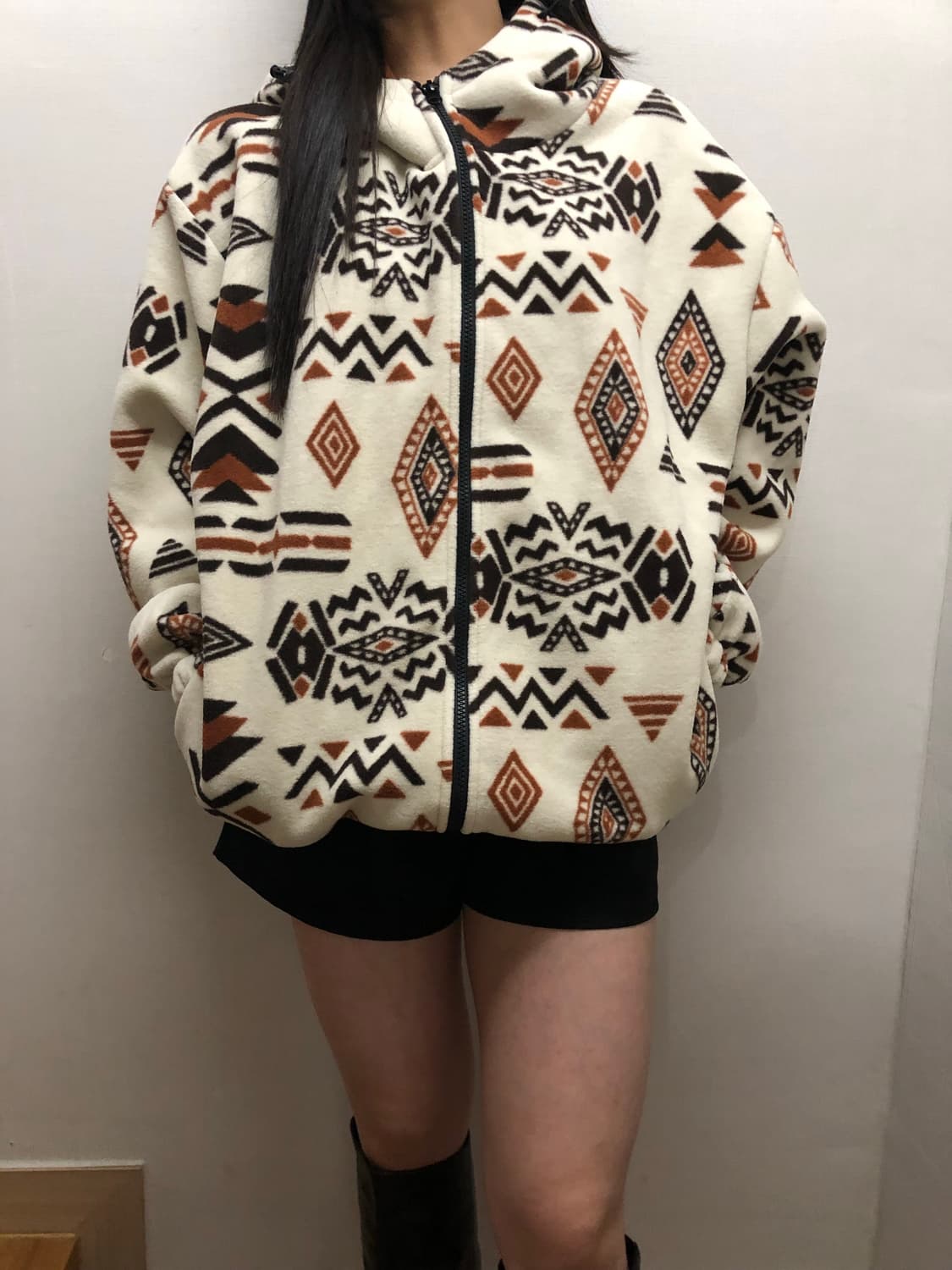 빈티지 아이보리 히피 플리스 집업 상품이미지5