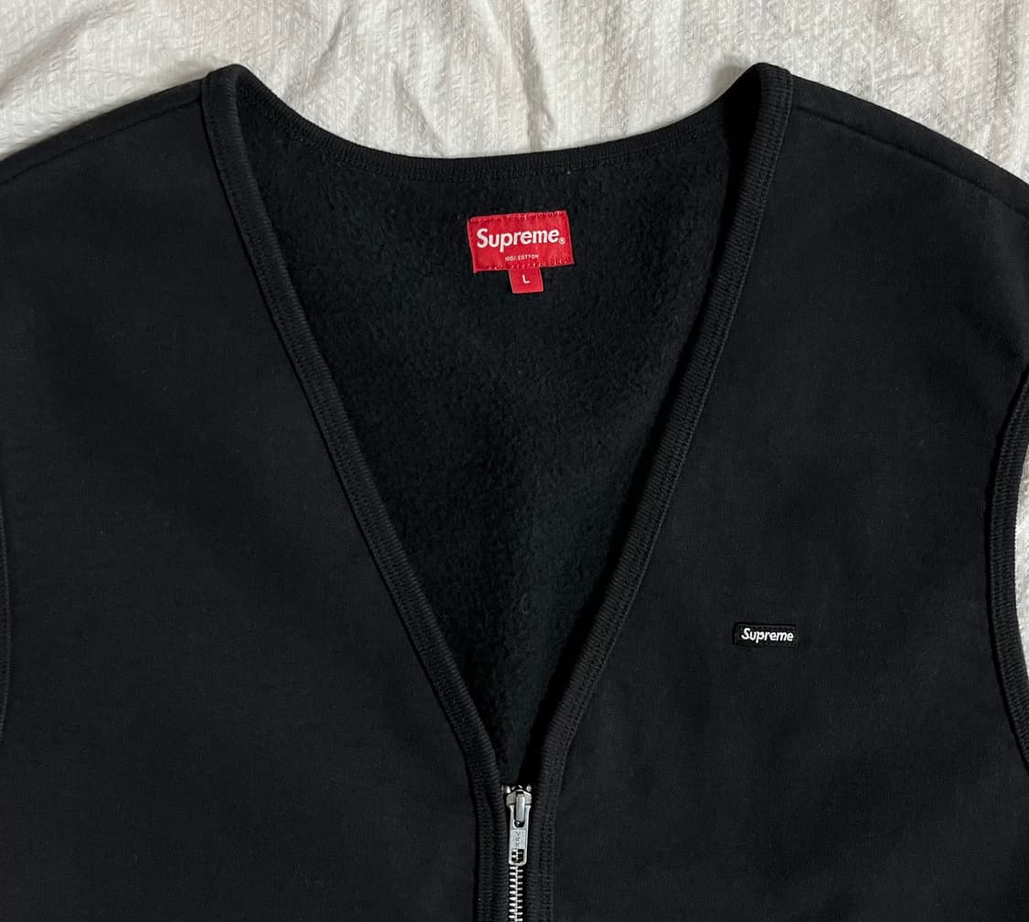(L)슈프림 스몰박스로고 집업 스웻 베스트 (블랙) 상품이미지7