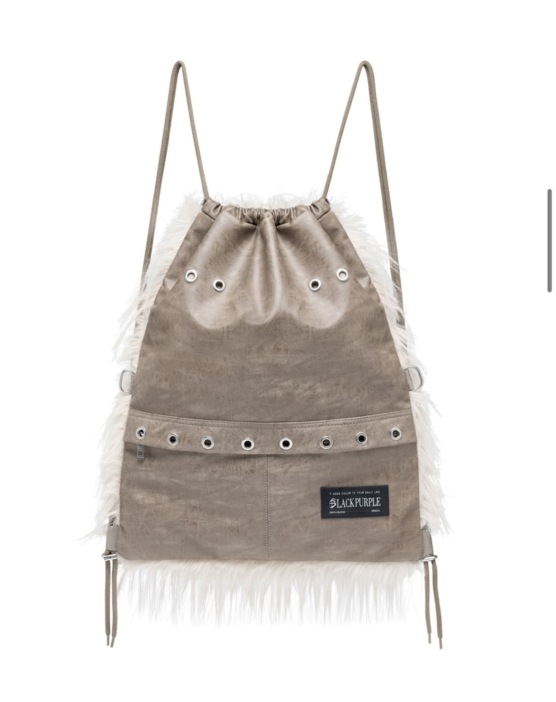 새제품/ 블랙퍼플 3way 럭키 울프 백 퍼 백팩 크로스백 가방 숄더백 상품이미지2