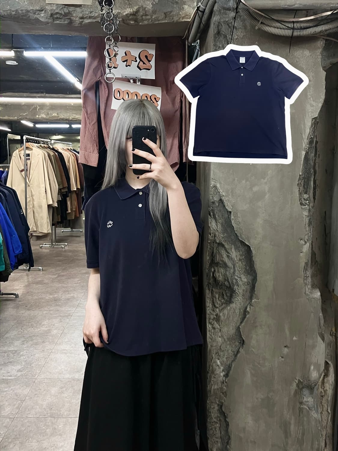 브룩스 브라더스 카라 반팔 티셔츠 네이비 XL #csz3292 상품이미지1