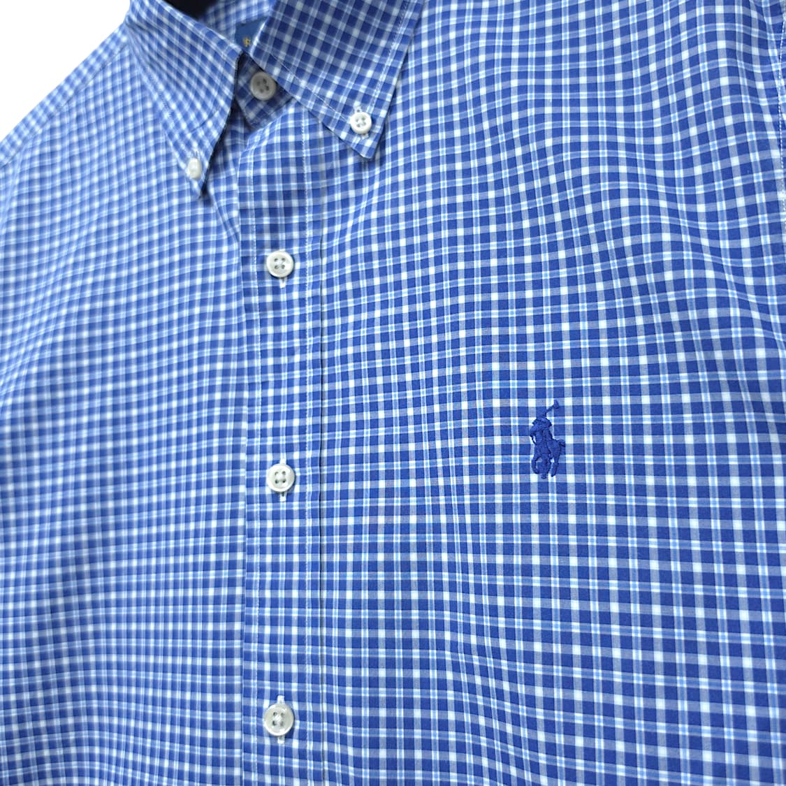 [M] 폴로 블루 깅엄체크 슬림핏 코튼 긴팔셔츠 상품이미지4