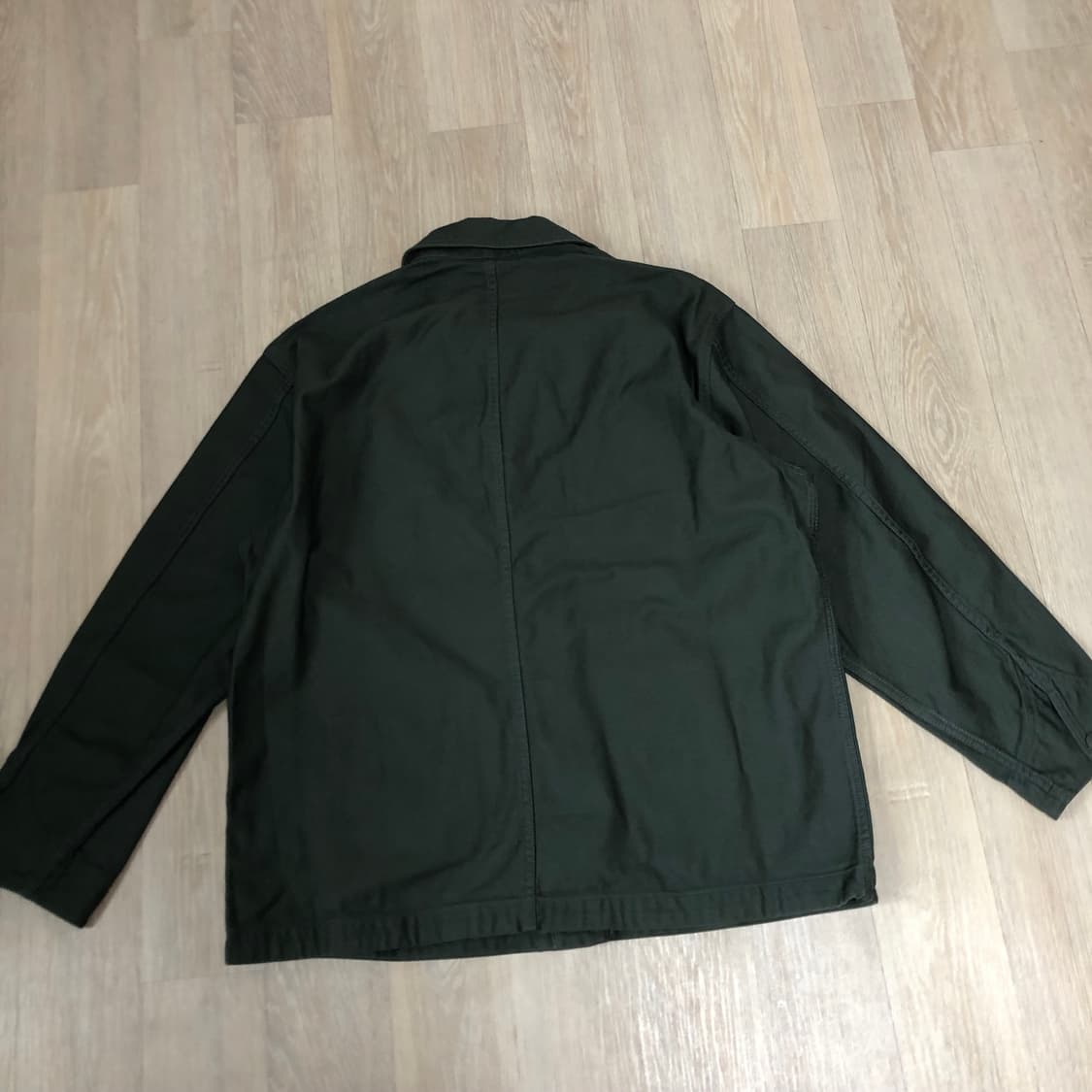 (M) 새상품 무탠다드 코튼 백사틴 초어 워크 자켓 카키 & 네이비 상품이미지5