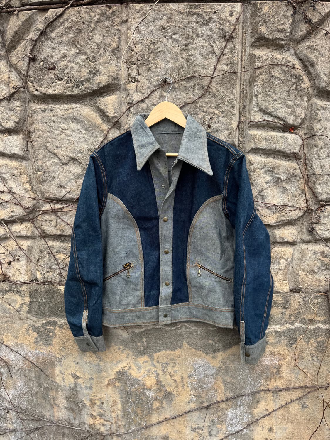 Rare!! 70s lee 빈티지 리버시블 팔콘지퍼 웨스턴 데님 자켓l 상품이미지1