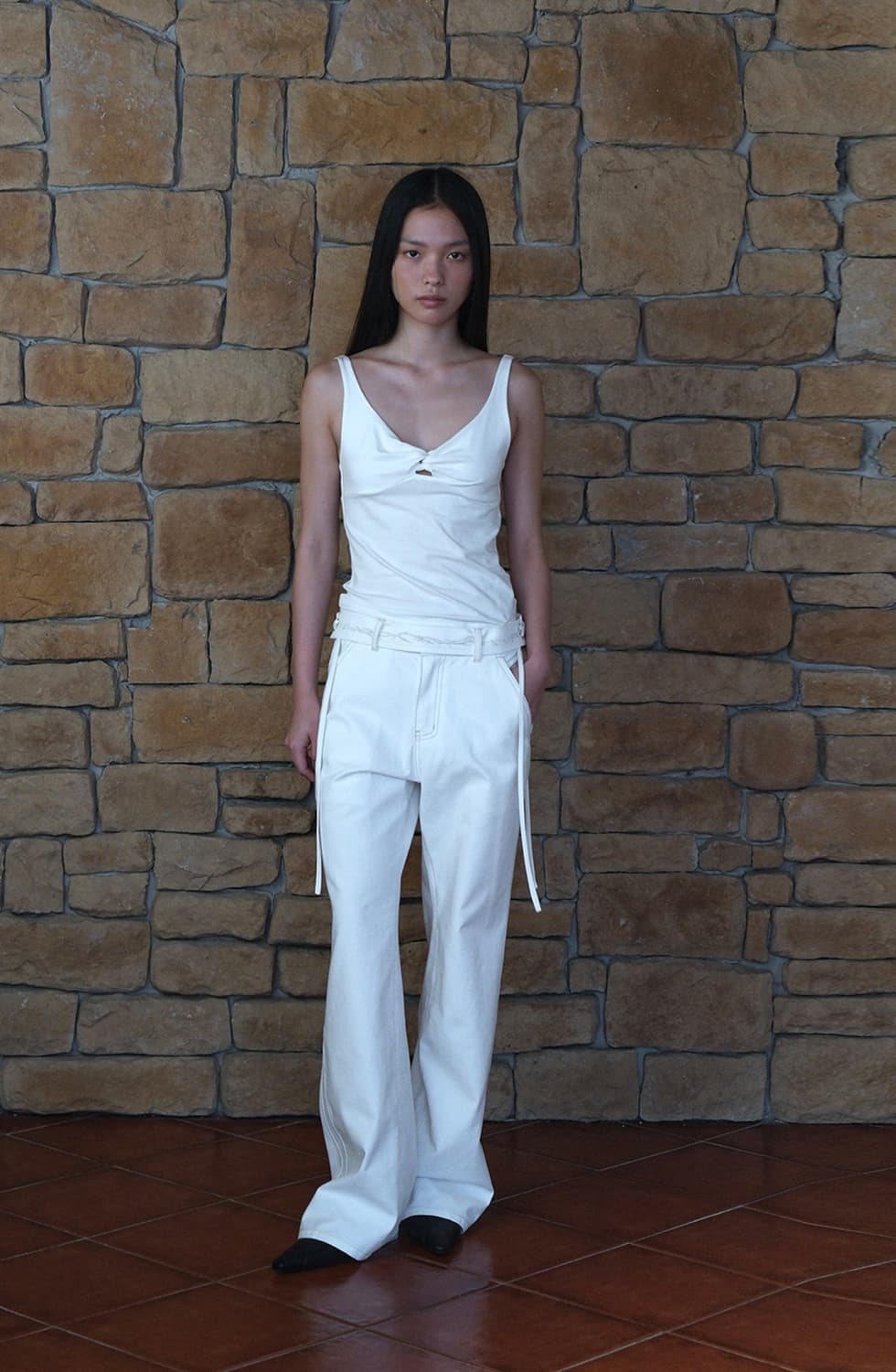 verso embroidered belt pants 다크퍼플m 상품이미지1