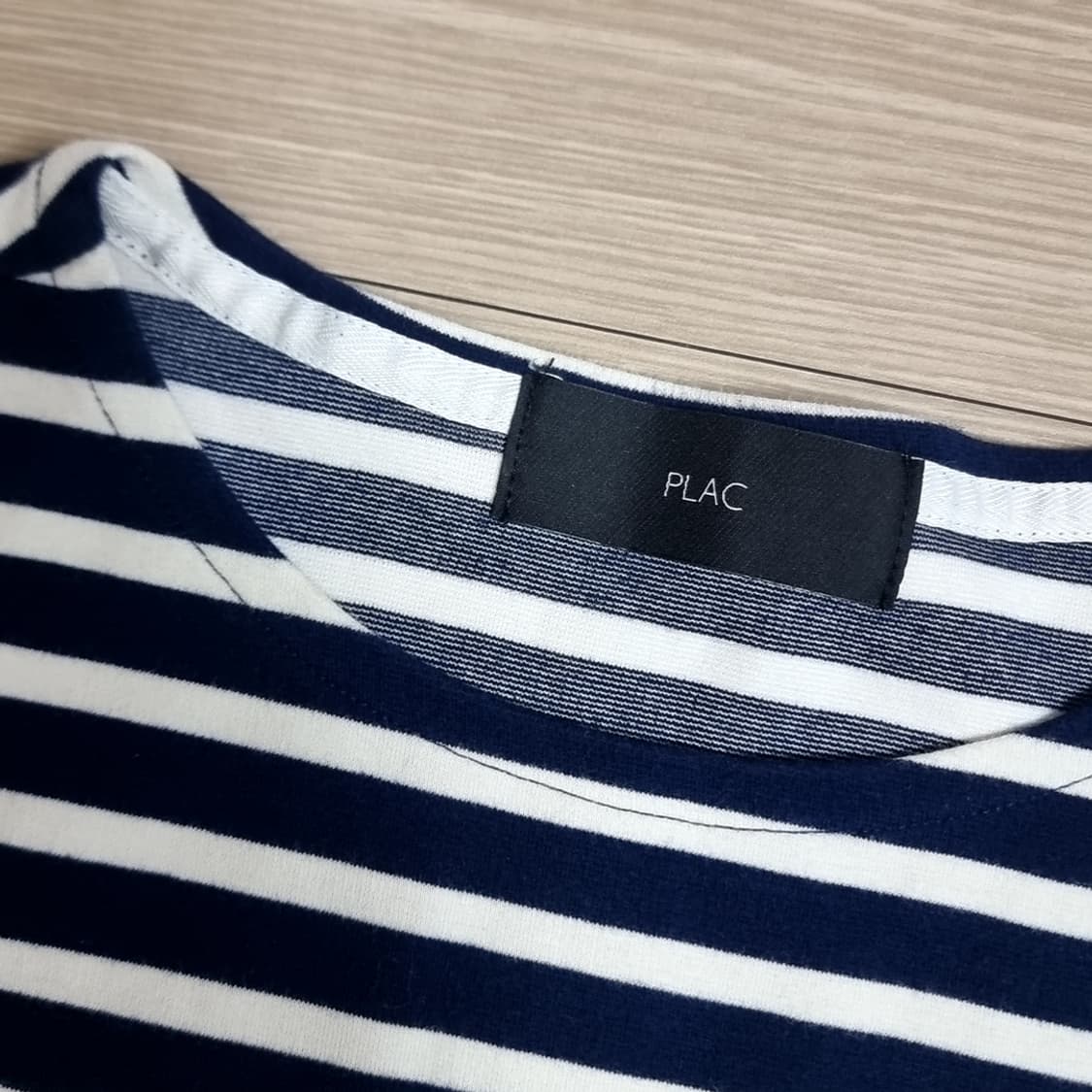 플랙 줄무늬 긴팔 티셔츠 네이비 화이트(100-105) 상품이미지2