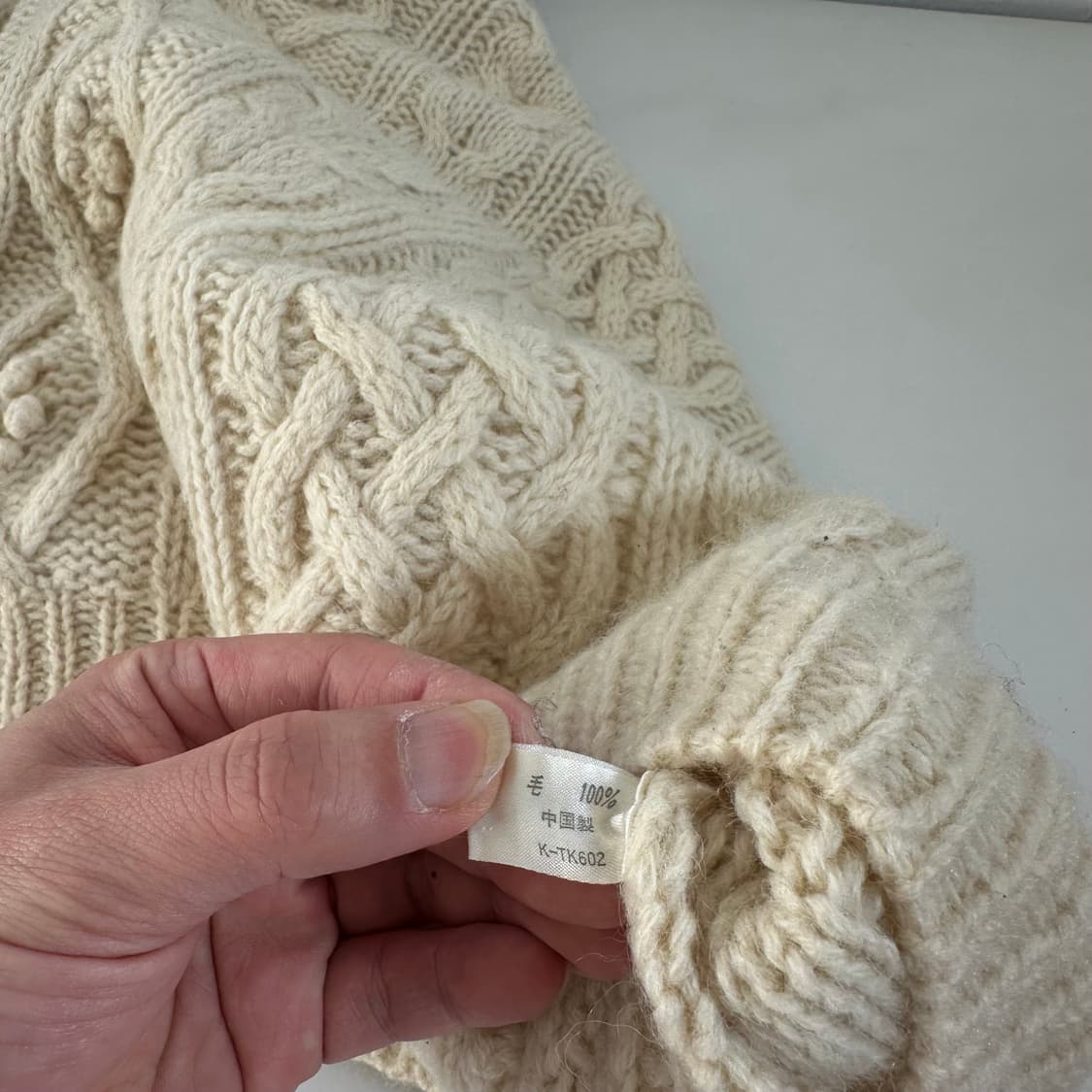 우먼OS 빈티지 루즈오버핏 아이보리 헤비울니트 상품이미지5