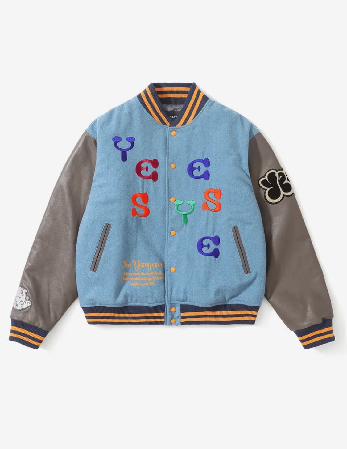 예스아이씨 Mobile Varsity Jacket Sky Blue 상품이미지1