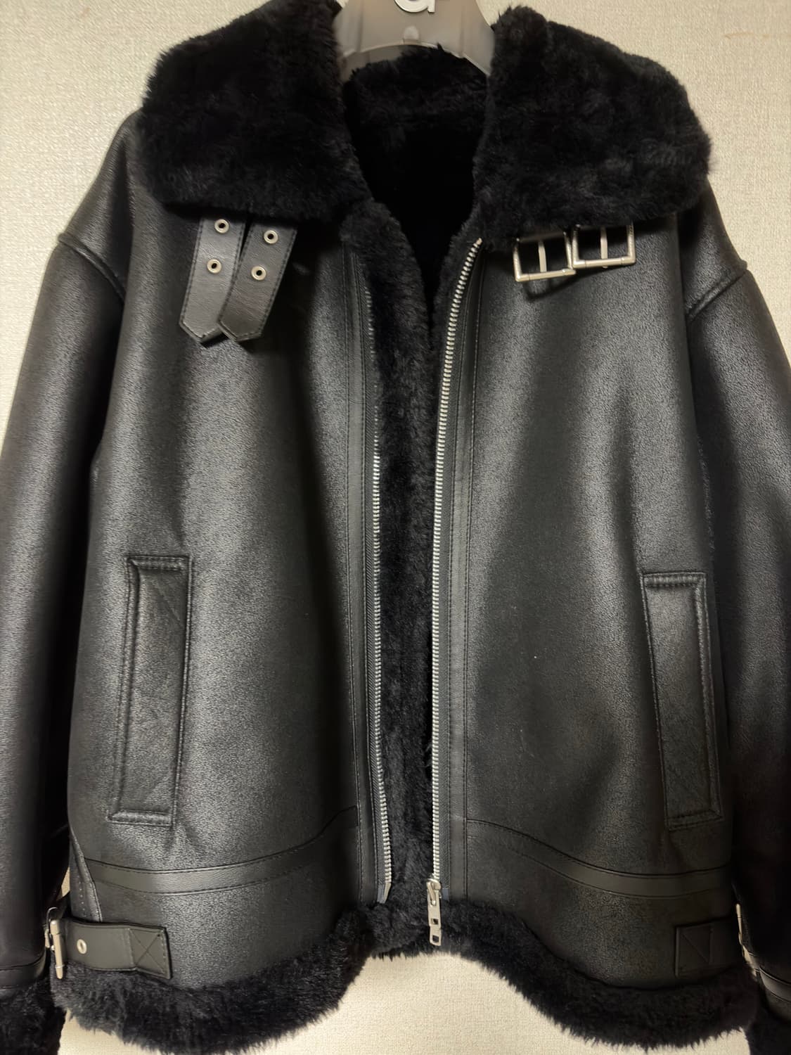 도프제이슨 솔리드 무톤자켓 블랙 L사이즈 상품이미지1