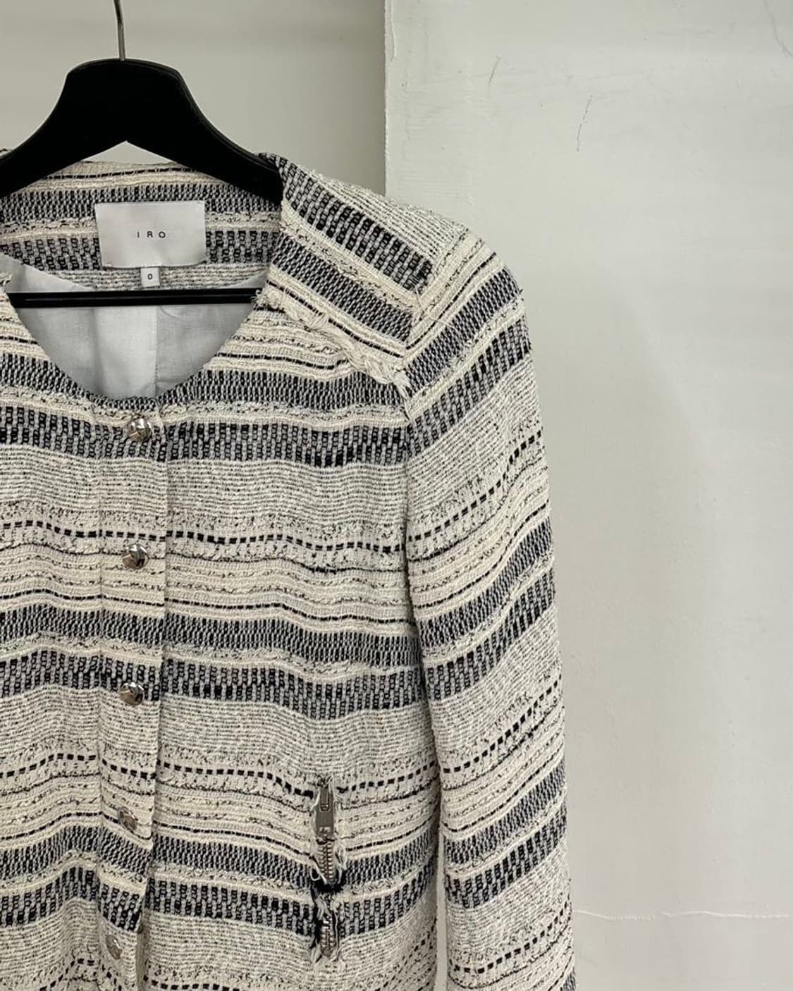 이로 블랙 앤 화이트 리지 트위드 자켓 상품이미지4