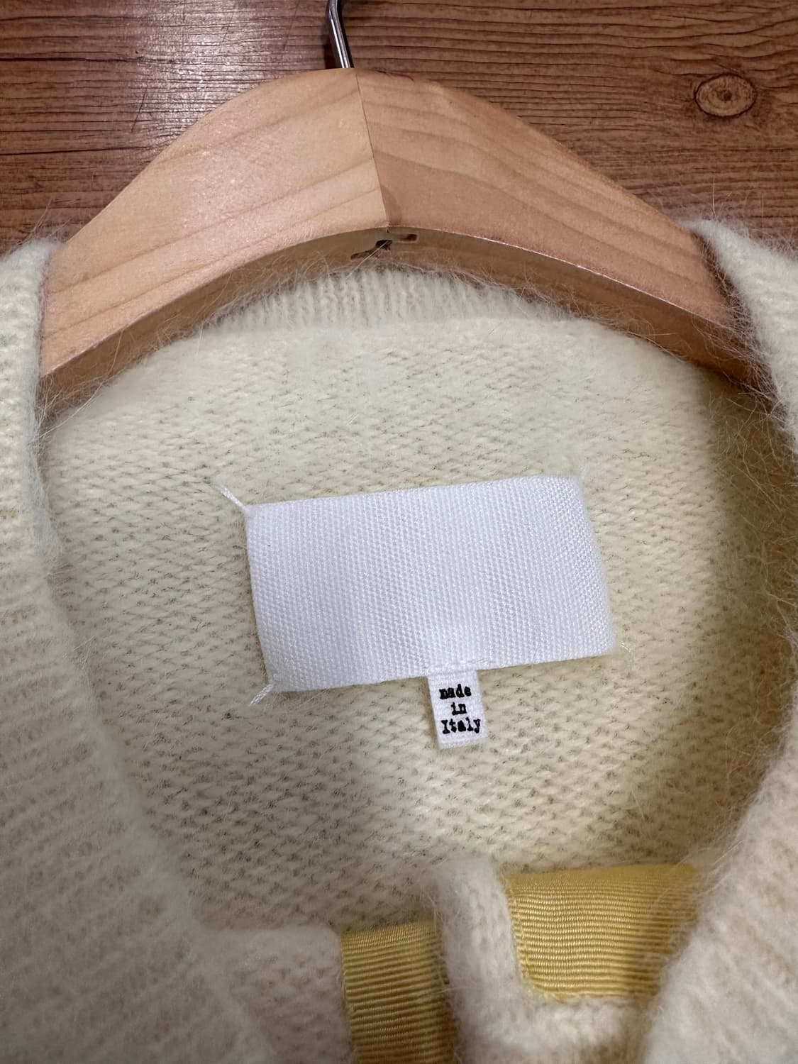 (S)메종마르지엘라 23AW 앙고라 크루넥 가디건 크림 상품이미지3