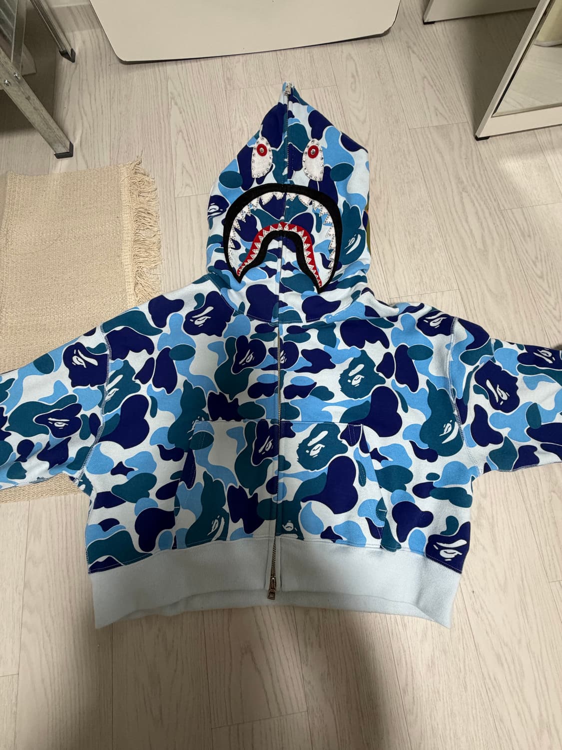 베이프 ABC 크리스탈 청계 크롭 집업 s사이즈 상품이미지1