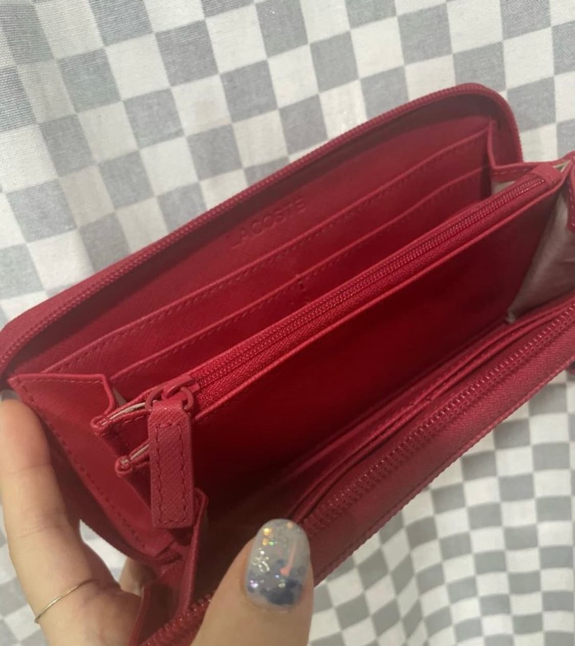 라코스테 장지갑:) 여성장지갑 지퍼지갑 빨간지갑 레드지갑 상품이미지2