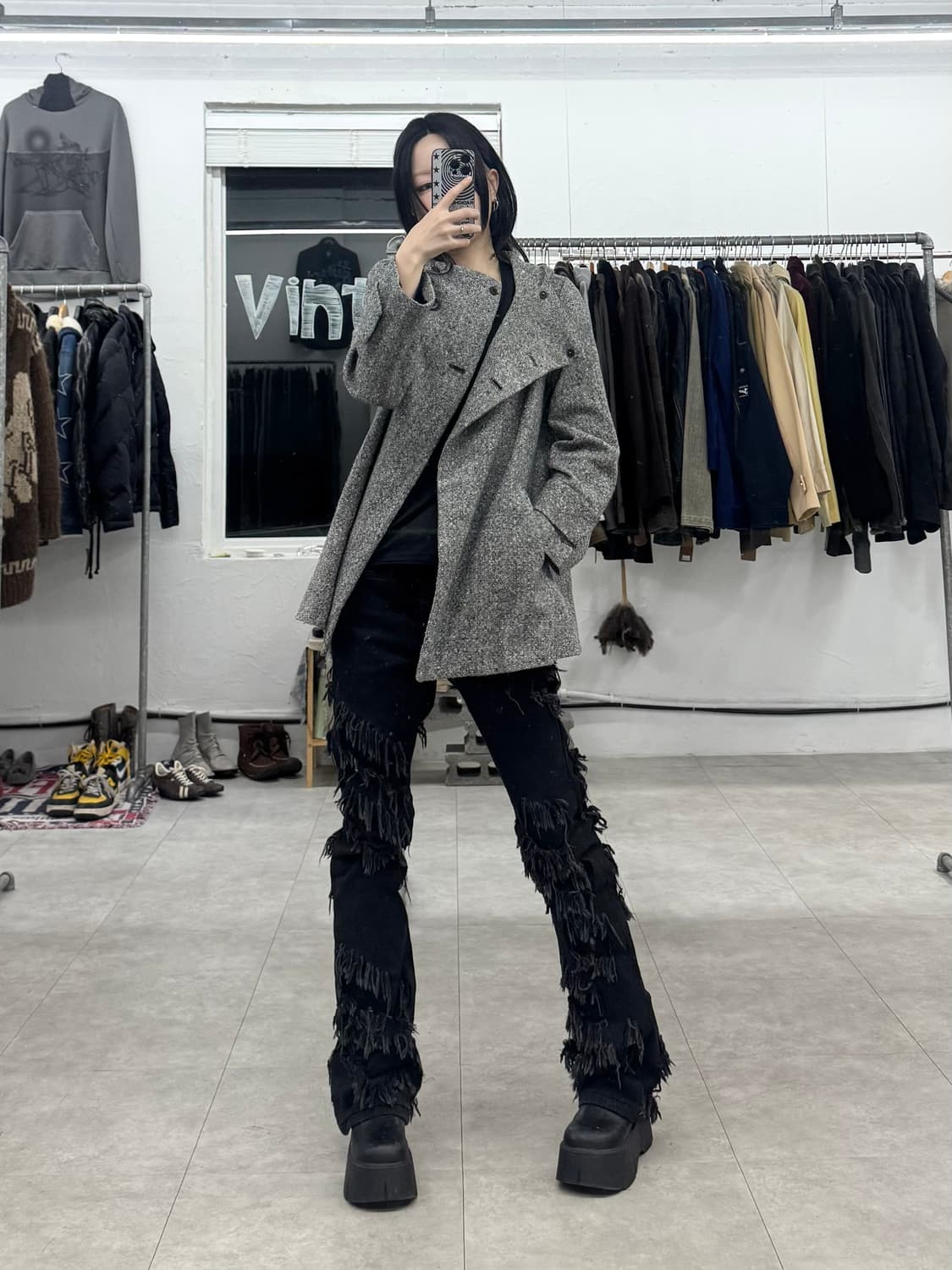 콤 사 이즘 투 버튼 울 코트 상품이미지8