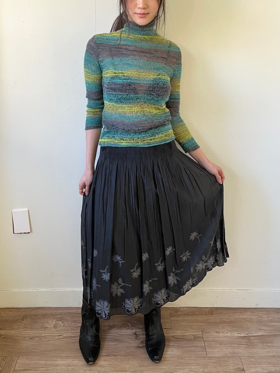 Japan vtg 플라워 스커트 상품이미지5