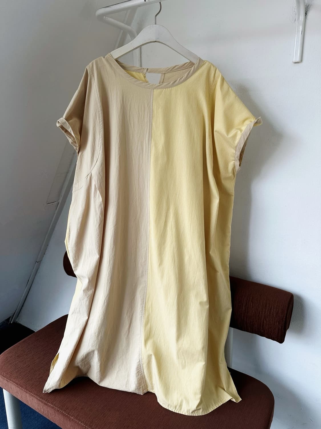 Cotton panel design wide onepiece 상품이미지1