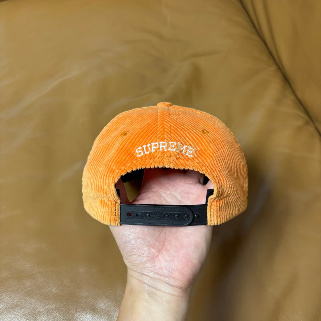 Supreme 슈프림 코듀로이 오렌지 윙 패치 로고 6패널 볼캡 모자 상품이미지7
