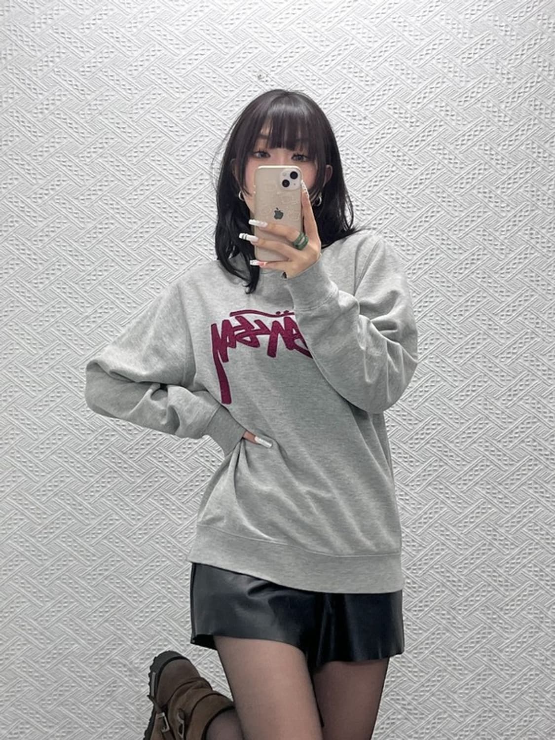 스투시 캐주얼 빈티지 펑크 빅스탁로고 맨투맨 M C11001 상품이미지2