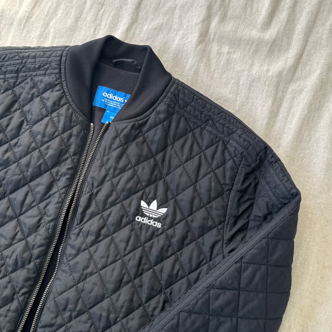 아디다스 빈티지 블랙블랙 퀼팅 점퍼 100 상품이미지2