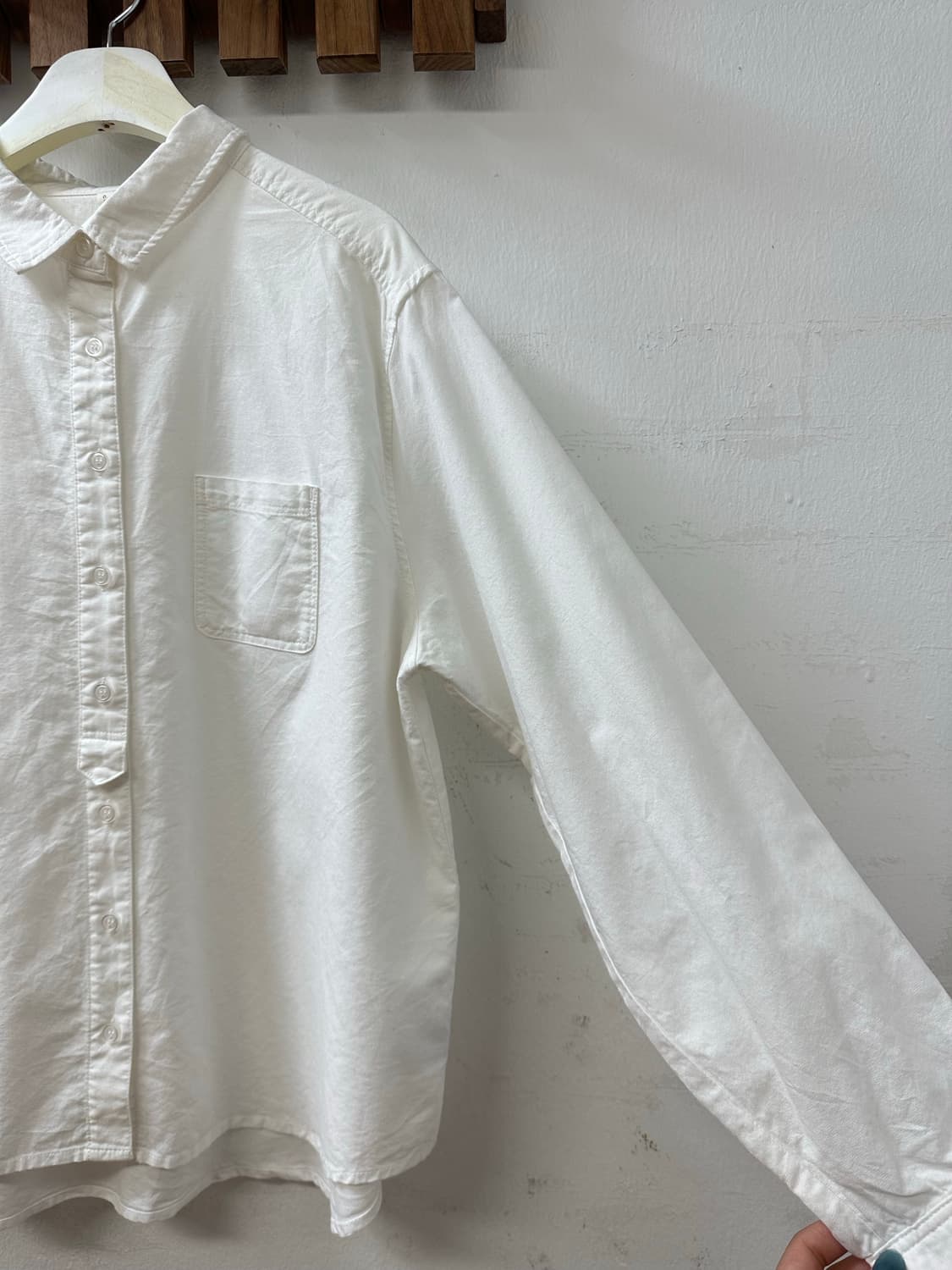 일본빈티지 코튼100% 클래식 베이직 루즈핏 포켓 셔츠  상품이미지4