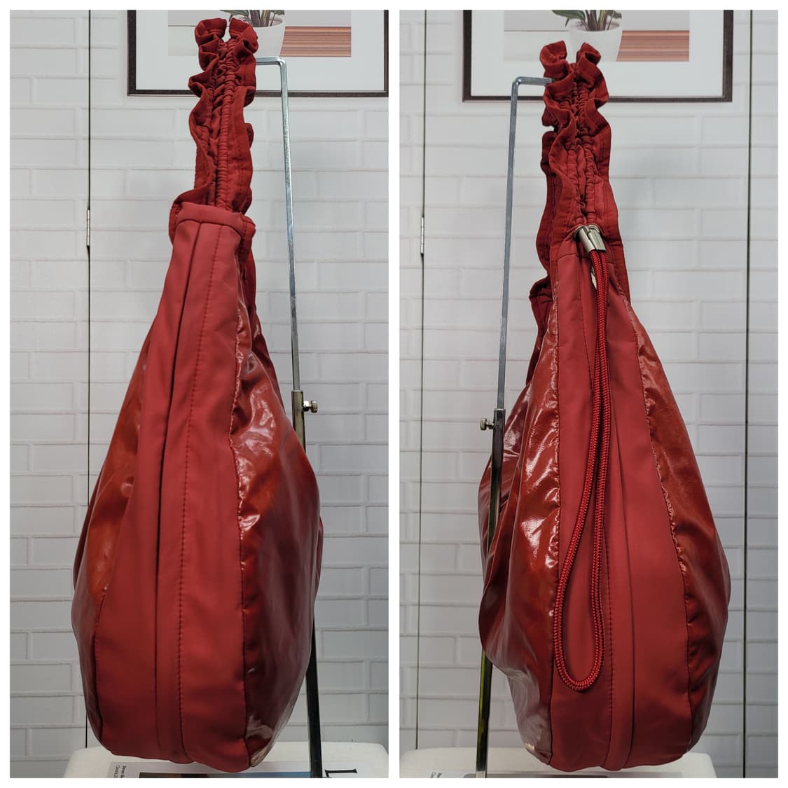 만다리나덕 유광 레드 셔링 호보백 숄더백 토트백 크로스백 상품이미지5