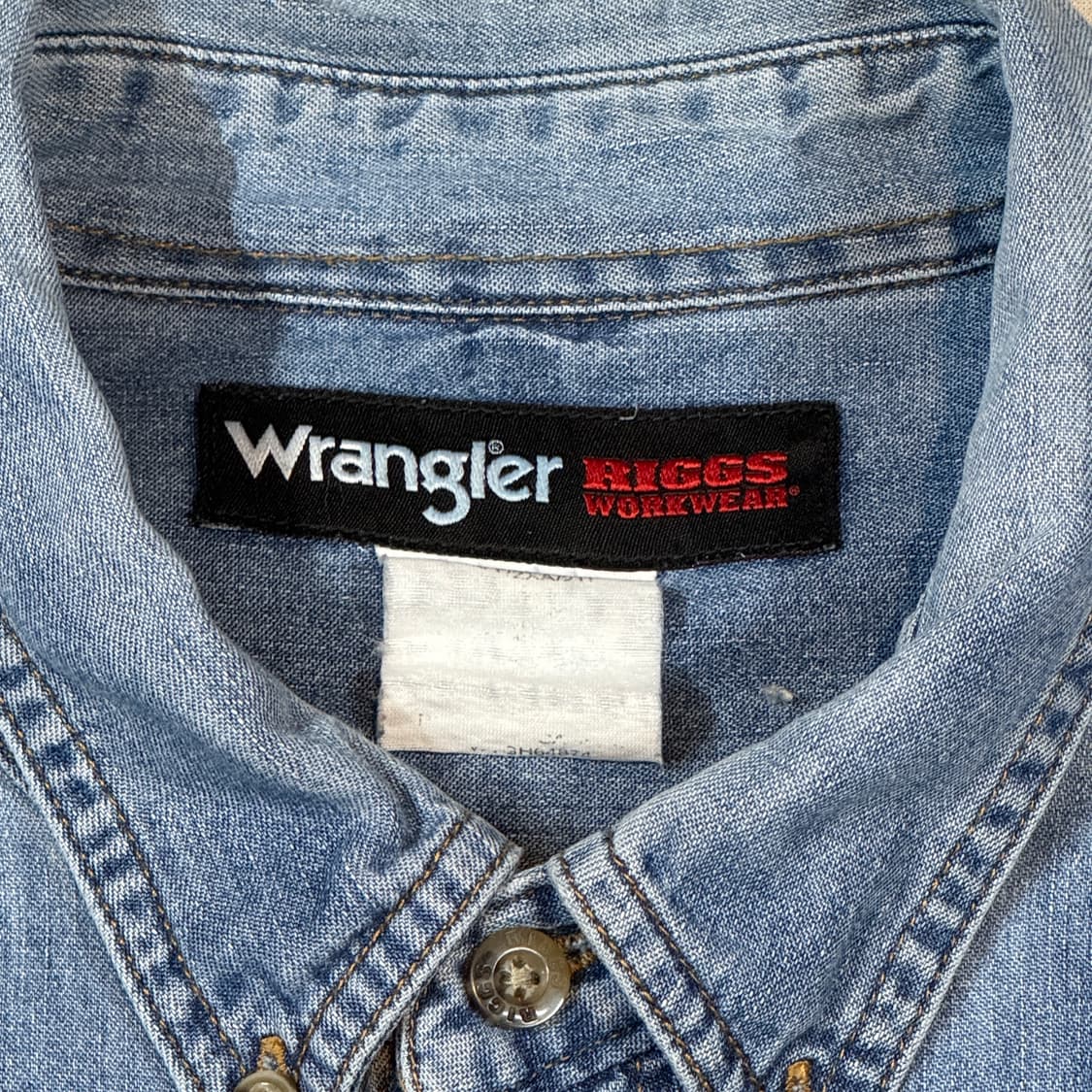 XXL) Wrangler 랭글러 투포켓 워크웨어 코튼 데님 셔츠 상품이미지6