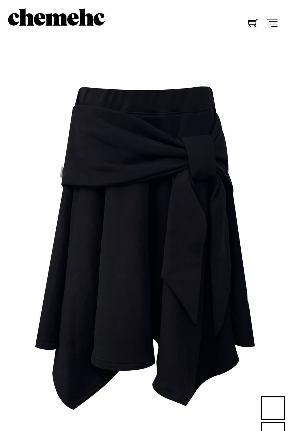 Chemehc 체메씨 언발란스 리본 스커트 상품이미지1