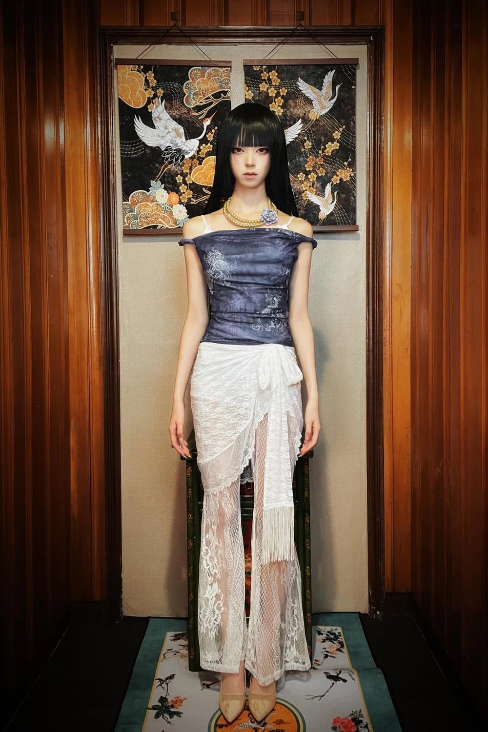 piaoliang 피아오량 용 슬리브리스 나시 슬립 갸루 오리엔틱 펑크 상품이미지5