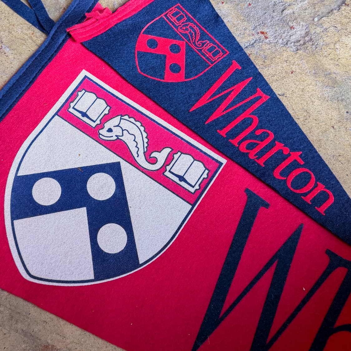 1970s 오리지널 Wharton 대학교 펜넌트 깃발 상품이미지3