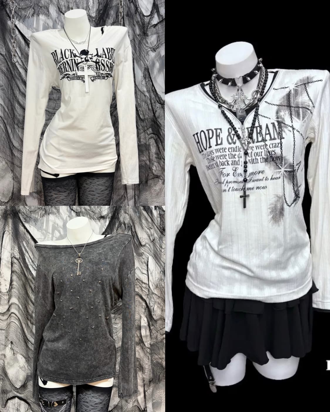 빈티지 펑크 와투케 롱슬리브 균일가 상품이미지1